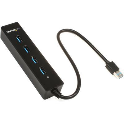 Startech ST4300PBU3 4-port Portable USB 3.0 Hub with Built-in Cable