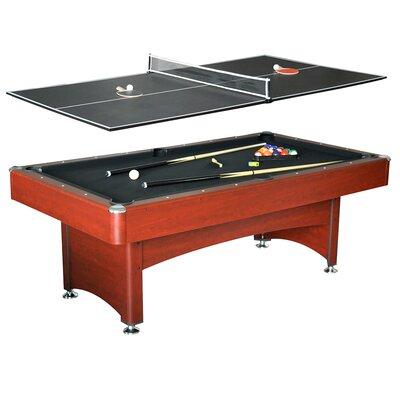 Hathaway Games Bristol 7' Pool Table Solid + Manufactured Wood in Black/Brown/Red, Size 31.0 H x 84.0 W in | Wayfair BG4023