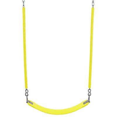 Machrus Swingan kids Belt Swing For All Ages w/ Soft Grip Chain - Fully Assembled Plastic in Yellow | 61 H x 5.5 W x 27 D in | Wayfair SW27CS-YL