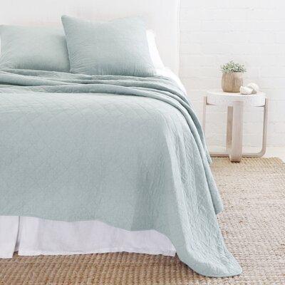 Pom Pom At Home Huntington Cotton Coverlet Cotton in Green | King Coverlet | Wayfair CU-4400-SG-04