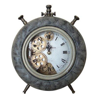 Jeco Inc. Table Clock Metal in Gray | 11.02 H x 9.45 W x 2.36 D in | Wayfair HD-C001-GR