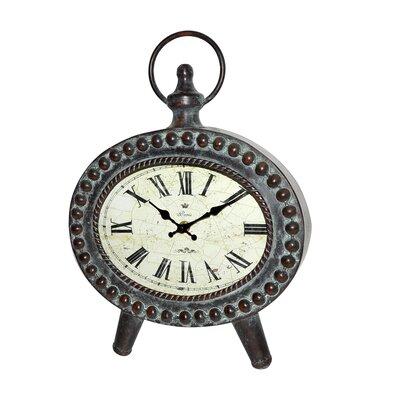 Jeco Inc. Traditional Analog Metal Tabletop Clock Metal in Brown | 15 H x 11 W x 6.5 D in | Wayfair HD-C015