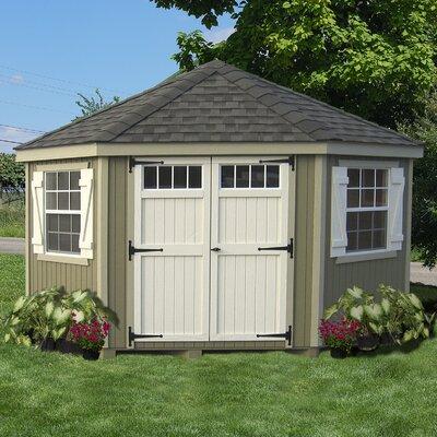Little Cottage Company 10' W x 10' D Colonial 5 Corner Shed, Wood in Brown/White | 120 H x 120 W x 120 D in | Wayfair 10x10 5-SCGS-WPNK