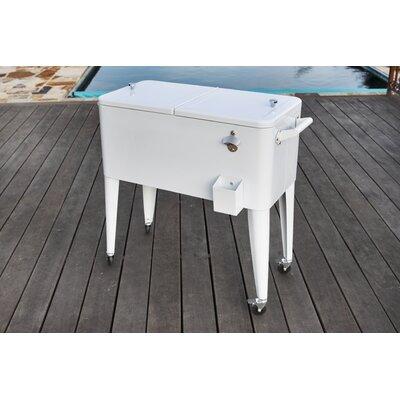 Permasteel 80-Qt Classic Outdoor Patio Cooler On Wheels in White, Size 34.0 H x 35.5 W x 18.0 D in | Wayfair PS-203-WHITE
