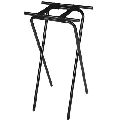 CSL 1036BL Back Saver 36" Black Extra Tall Steel Tray Stand with Black Straps - 6/Pack