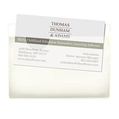 Smead 68123 Business Card Size Clear Self-Adhesive Top-Load Poly Pocket - 4 1/16" x 3" - 100/Box