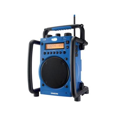 Sangean AM/FM Digital Tuning Ultra Rugged Clock/Alarms Acc. in Jacks Blue U-3