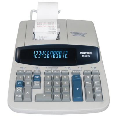 Victor 1560-6 12-Digit Black / Red Two-Color Printing Calculator - 5.2 Lines Per Second