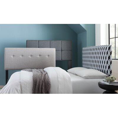 Latitude Run® Pascoe Panel Headboard Upholstered/Linen in Black/Brown/Gray | 51 H x 74 W x 4 D in | Wayfair LATT2591 37309171
