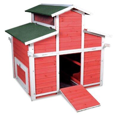 Tucker Murphy Pet™ Chemesh Little Red Hen Big Red Barn Chicken Coop Solid Wood in Brown | 47 H x 48 W x 43 D in | Wayfair