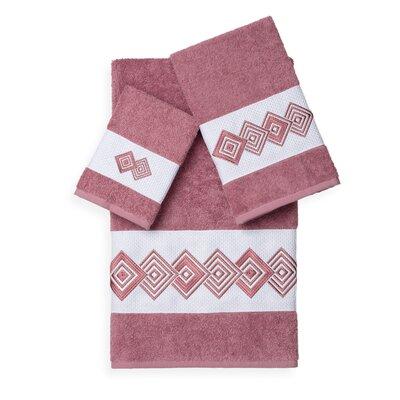 Orren Ellis Byron 3 Piece Turkish Cotton Towel Set Turkish Cotton in Pink/Blue | 27 W in | Wayfair ORNL1676 45097168