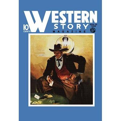 Buyenlarge Western Story Magazine: Slick Jack Vintage Advertisement in Blue/Brown | 36 H x 24 W x 1.5 D in | Wayfair 0-587-10648-4C2436