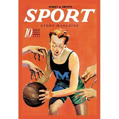 Buyenlarge 'Sport Story Magazine: Stiff Competition' Vintage Advertisement in Black Brown Orange | 30 H x 20 W x 1.5 D in | Wayfair