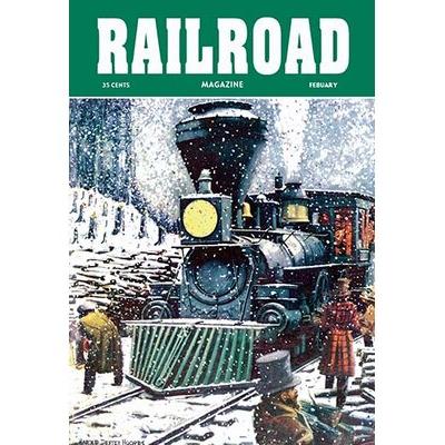 Buyenlarge Railroad Magazine: Through the Snow, 1952 - Unframed Advertisements Print in Blue/Green | 30 H x 20 W x 1.5 D in | Wayfair