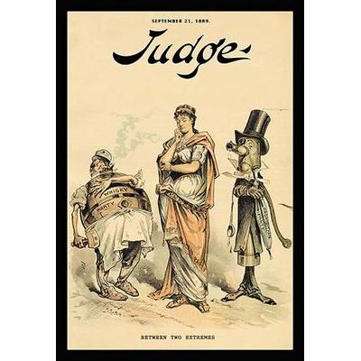 Buyenlarge 'Judge Magazine: Between Two Extremes' by Victor Vintage Advertisement | 30 H x 20 W x 1.5 D in | Wayfair 0-587-16095-0C2030