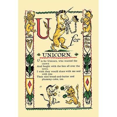 Buyenlarge U for Unicorn by Tony Sarge Vintage Advertisement Paper in Yellow | 36 H x 24 W x 1.5 D in | Wayfair 0-587-07441-8C2436