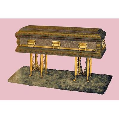 Buyenlarge Carved Moulding Casket Graphic Art in Brown/Green/Pink | 28 H x 42 W x 1.5 D in | Wayfair 0-587-11763-xC2842