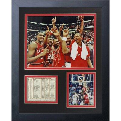 Legends Never Die 1986 Louisville Cardinals Champions Framed Memorabilia Paper | 15.5 H x 12.5 W x 1 D in | Wayfair 12509U