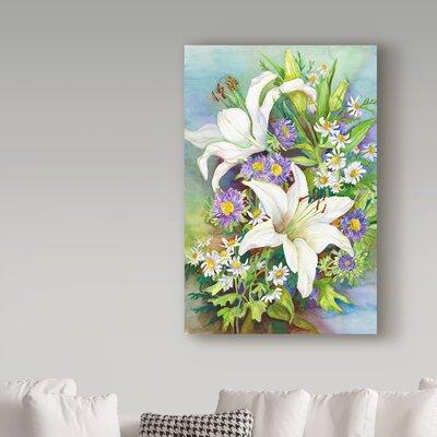 Trademark Fine Art 'A Spring Bouquet' Acrylic Painting Print on Wrapped Canvas in White, Size 47.0 H x 30.0 W x 2.0 D in | Wayfair ALI30505-C3047GG