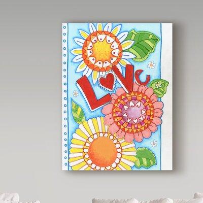 Trademark Fine Art Valarie Wade Love Blossom - Wrapped Canvas Graphic Art Print Metal in Blue/Red/Yellow | 32 H x 24 W x 2 D in | Wayfair