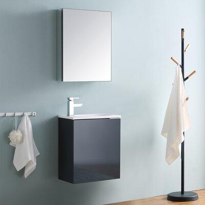 Rafferty Ebern Designs 20  Wall-Mount Single Sink Bathroom Vanity Set (Faucet Not Included) Wood Plastic in Gray | Wayfair