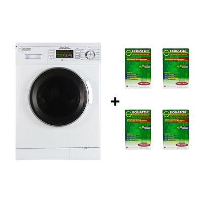 Equator Pro Compact 110V Vented/Ventless 13 lbs Combo Washer Sensor Dry 1200 RPM + 4 boxes of detergent in White | 33.5 H x 23.6 W x 22 D in | Wayfair