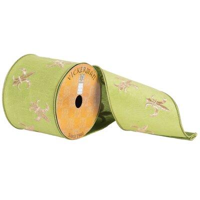 The Holiday Aisle® Embroidered Fleur-de-lis Stitch Ribbon Fabric in Green | 0.2 H x 4 W x 360 D in | Wayfair 2D5E345DF4FE4514B859676386BC7D9F