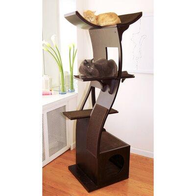 The Refined Feline 69" Lotus Cat Tree Manufactured Wood in Brown | 69 H x 20 W x 20 D in | Wayfair LOT-MA