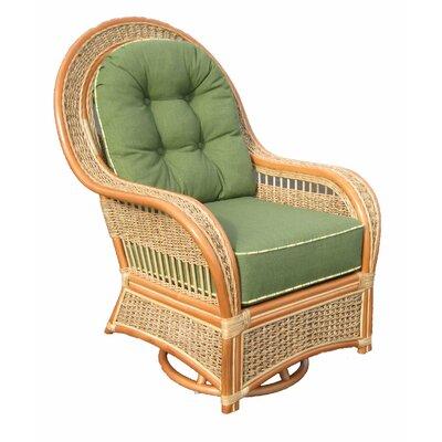 Spice Islands Wicker Swivel Rocking Chair Cotton Fabric in Brown | 42 H x 32 W x 37 D in | Wayfair SISR-NAT-Wheat