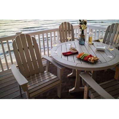 POLYWOOD® Vineyard Curveback Adirondack 5-Piece Nautical Trestle Outdoor Dining Set Plastic in Green | 42 H x 48 W x 48 D in | Wayfair