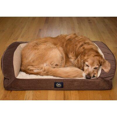 Serta Quilted Couch Pet Bed Polyester in Brown | 8 H x 38 W x 27 D in | Wayfair FCCH001-LGMOC01