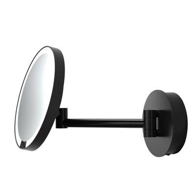WS Bath Collections Spiegel Modern & Contemporary Lighted Magnifying Makeup/Shaving Mirror Metal in Black | 8.9 H x 8.9 W x 14.4 D in | Wayfair