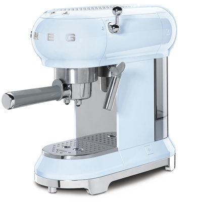 SMEG 50's Retro Style Aesthetic Espresso Coffee Machine Stainless Steel/Plastic/Metal in Blue | 12.99 H x 5.86 W x 12.95 D in | Wayfair ECF01PBUS