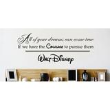Design W/ Vinyl All Our Dreams Can Come True Wall Decal Vinyl in Black | 14 H x 30 W in | Wayfair 2015 BS 296 Black