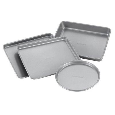 Farberware Bakeware Nonstick Toaster Oven Pan Set, 4 Piece Carbon Steel in Black/Gray | Wayfair 57775