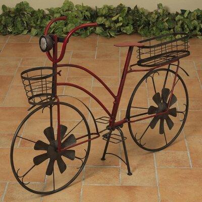 August Grove® Marea Bicycle Plant Stand Metal in Brown/Red, Size 24.41 H x 37.0 W x 13.19 D in | Wayfair DC3F436A94514EF5A62A4841D5D83ABD