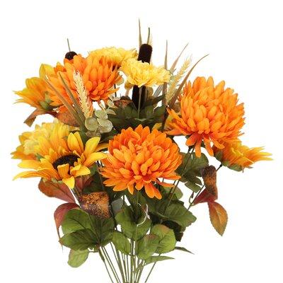 Admired by Nature Mixed Floral Arrangement Polyester in Orange | 21 H x 13 W x 8 D in | Wayfair GPB6405-GD/OR MIX