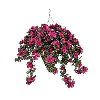 Charlton Home® Faux Azalea Floral Arrangement in Beehive Planter | 25 H x 20 W x 20 D in | Wayfair 277C31E2498C4C7BAE07043D37265442