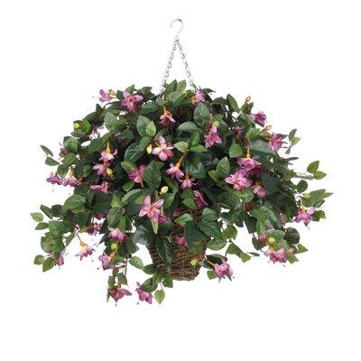 Charlton Home® Faux Fuchsia Floral Arrangement in Square Planter, Metal in Pink | 25 H x 24 W x 24 D in | Wayfair BCEAC1F8A58247C9919F3FACD0A2854E
