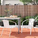 Dovecove Herdon Stacking Metal Patio Dining Chair in White | 28 H x 22 W x 22.8 D in | Wayfair MCRW6069 42459095