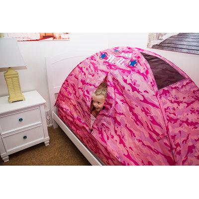 Pacific Play Tents Camo Bed Play Tent Polyester in Indigo/Pink | 35 H x 77 W x 38 D in | Wayfair 19781