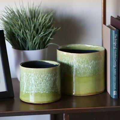 Bungalow Rose Addilyn Round 2-Piece Ceramic Pot Planter Set Ceramic | 5 H x 6 W x 5.75 D in | Wayfair 03E8ACEF0EC74F5BA0F4AE737BDD8318