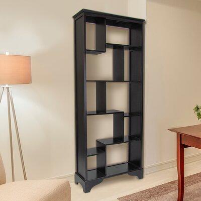 Darby Home Co Winfred Geometric Bookcase Wood in Black | 78 H x 32 W x 13.5 D in | Wayfair 07FEA67149A14AECB38787176DF00BB5