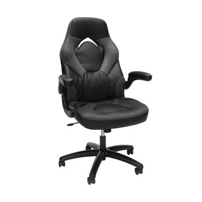 OFM Essentials Collection Racing Style Bonded Leather Gaming Chair in Gray - OFM ESS-3085-GRY