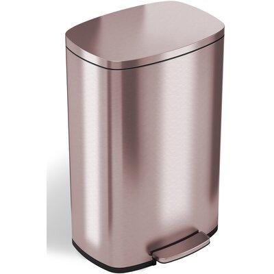 iTouchless SoftStep Deodorizer Stainless Steel 13 Gallon Step on Trash Can in Gray | 36.75 H x 16.75 W x 12.5 D in | Wayfair PC13RSS