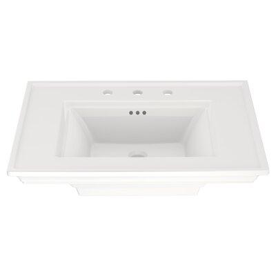American Standard Town Square S Ceramic Rectangular Pedestal Bathroom Sink w/ Overflow in White | 6.5 H x 22.5 D in | Wayfair 0297008.020