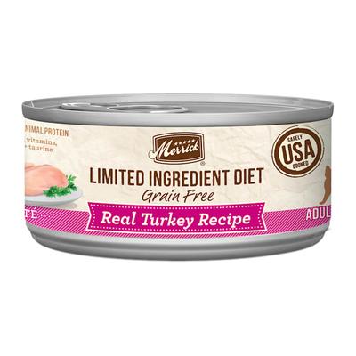 Limited Ingredient Diet Grain Free Real Turkey Recipe Pate Wet Cat Food, 5 oz., Case of 24, 24 X 5 OZ