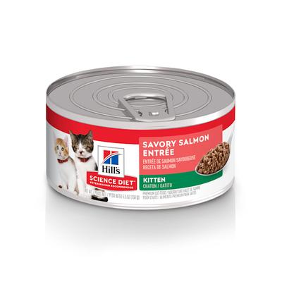 Science Diet Kitten Savory Salmon Entree Canned Cat Food, 5.5 oz., Case of 24, 24 X 5.5 OZ