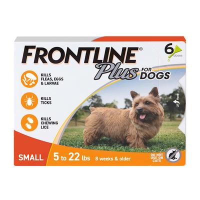 Plus Flea and Tick Treatment for Small Dogs Upto 5 to 22 lbs., 6 Treatments
