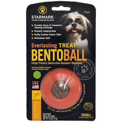 Everlasting Bento Ball with Dental Treat Dog Toy, Small, Orange